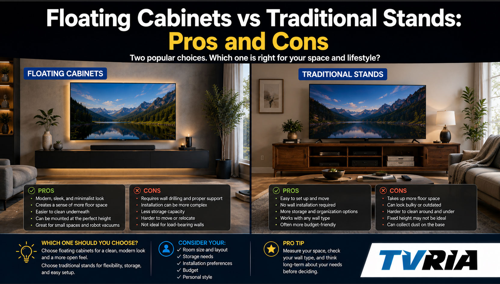 Floating Cabinets vs Traditional Stands